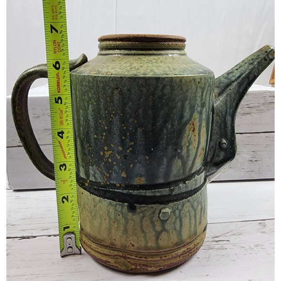 Sculptural Studio Art Pottery, Signed by Monsarrat Stoneware Jug/Pitcher, No Lid - Picture 10 of 13